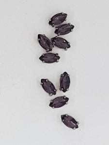 8x4MM GLASS RHINESTONE HORSE EYE MONTEE - PURPLE