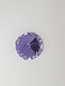18MM GLASS RHINESTONE ROUND MONTEE - LILAC