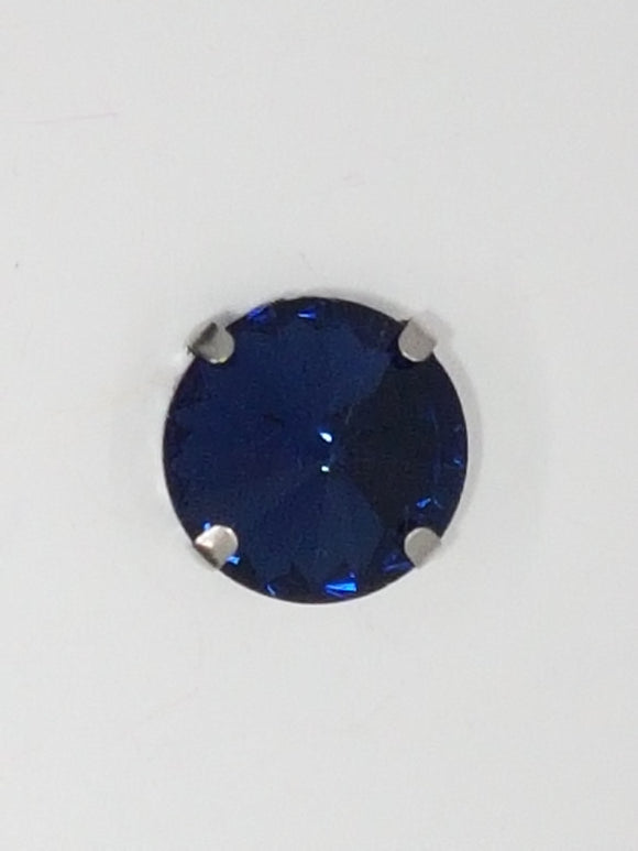 16MM GLASS RHINESTONE ROUND MONTEE - DARK BLUE