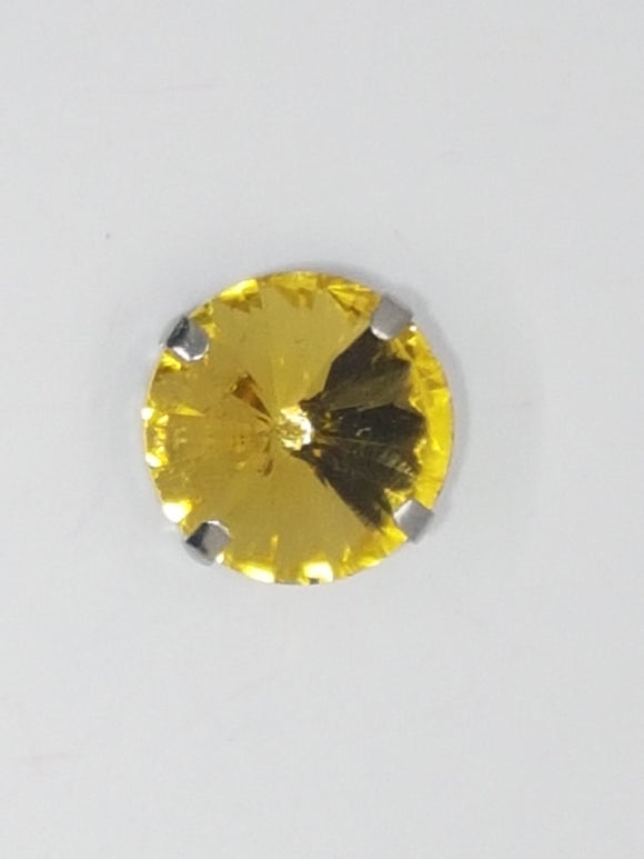 16MM GLASS RHINESTONE ROUND MONTEE - PALE YELLOW