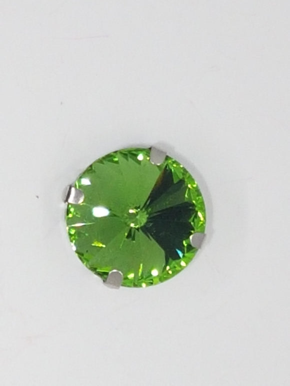 16MM GLASS RHINESTONE ROUND MONTEE - GREEN