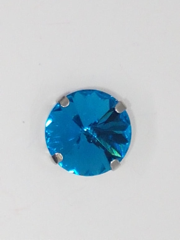 16MM GLASS RHINESTONE ROUND MONTEE - SKY BLUE