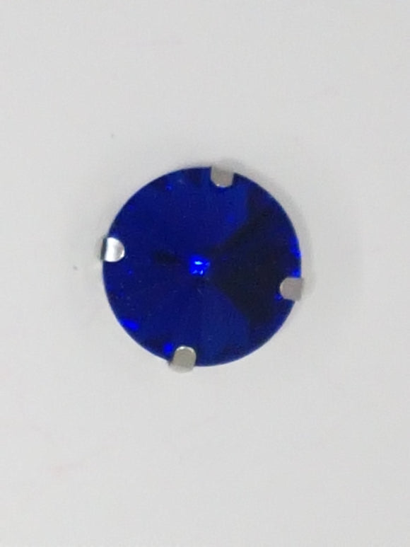 16MM GLASS RHINESTONE ROUND MONTEE - ROYAL BLUE