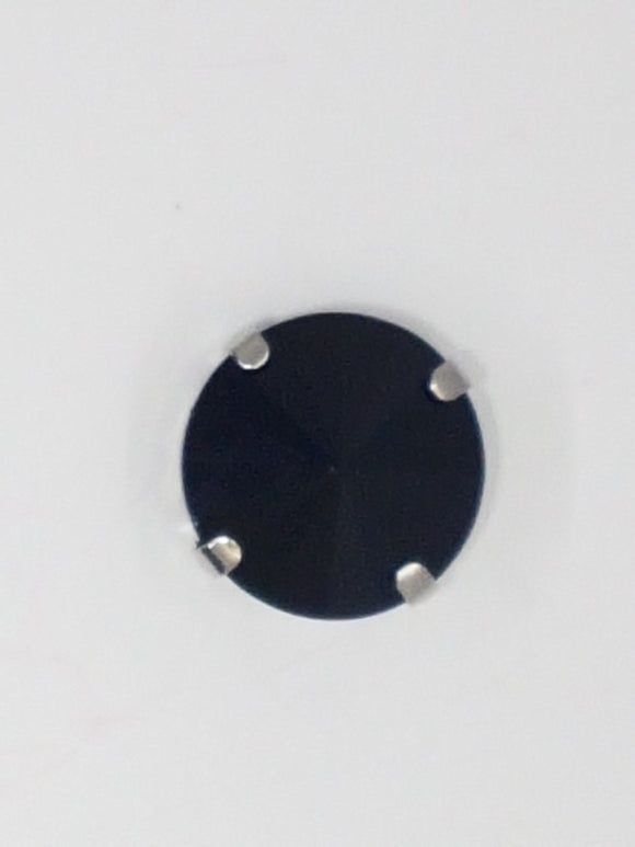 16MM GLASS RHINESTONE ROUND MONTEE - BLACK