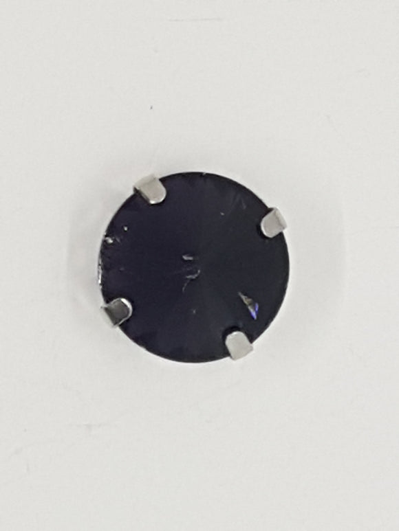 16MM GLASS RHINESTONE ROUND MONTEE - DARK PURPLE
