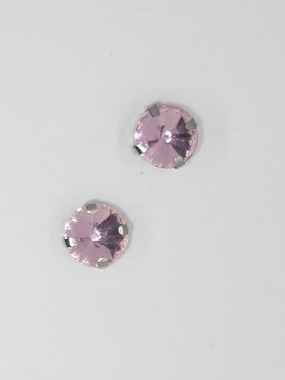 10MM GLASS RHINESTONE ROUND MONTEE - PINK