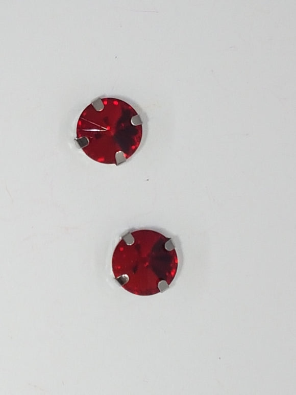 10MM GLASS RHINESTONE ROUND MONTEE - RED