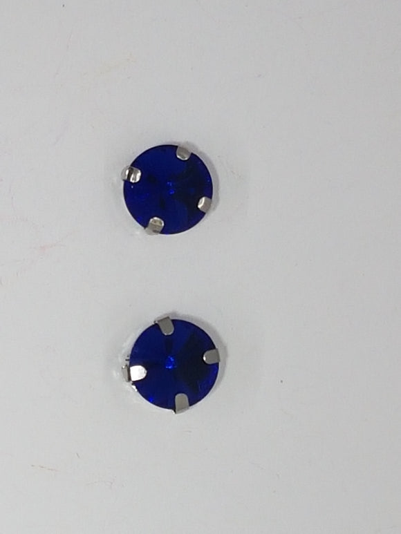 10MM GLASS RHINESTONE ROUND MONTEE - ROYAL BLUE