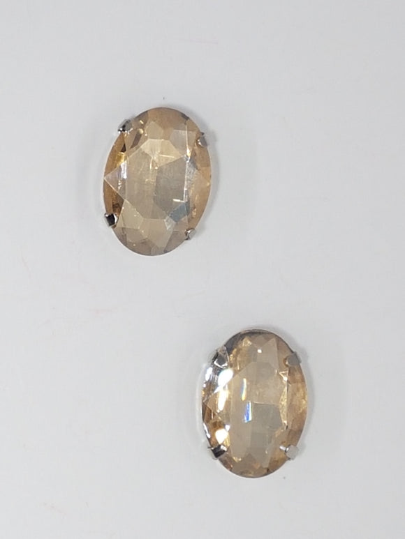 18x13MM GLASS RHINESTONE OVAL MONTEE - LIGHT GOLDEN ROD