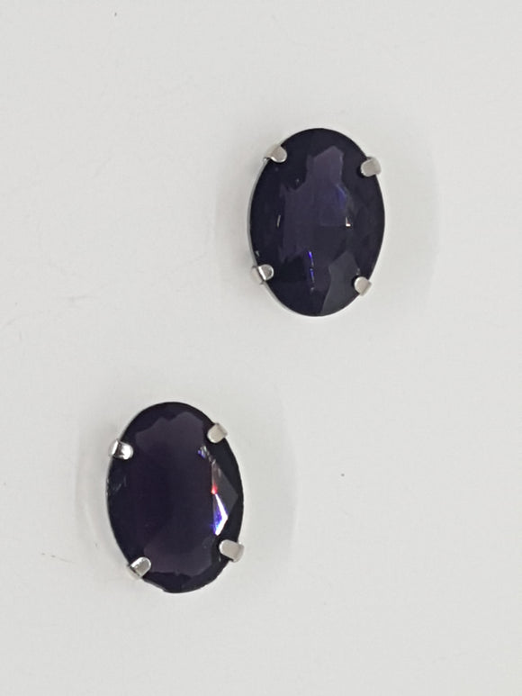 18x13MM GLASS RHINESTONE OVAL MONTEE - DARK PURPLE