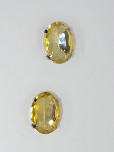 18x13MM GLASS RHINESTONE OVAL MONTEE - YELLOW