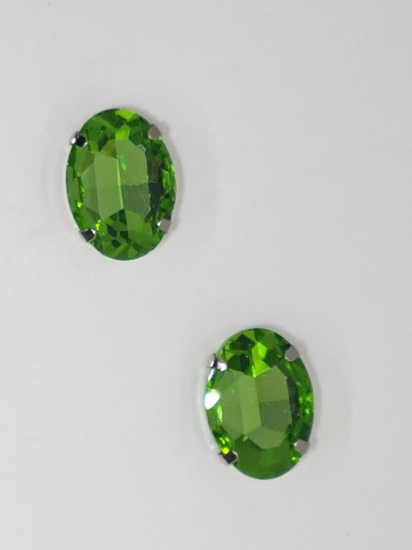 18x13MM GLASS RHINESTONE OVAL MONTEE - GREEN
