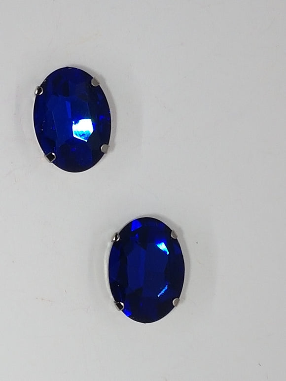 18x13MM GLASS RHINESTONE OVAL MONTEE - ROYAL BLUE