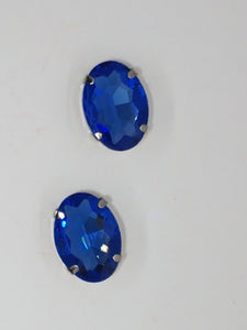 18x13MM GLASS RHINESTONE OVAL MONTEE - DARK BLUE