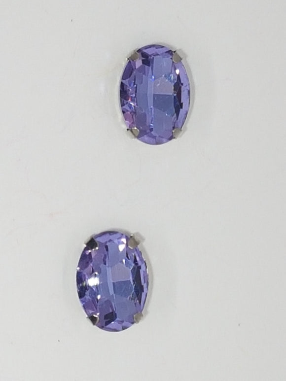 14x10MM GLASS RHINESTONE OVAL MONTEE - LILAC