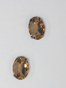 14x10MM GLASS RHINESTONE OVAL MONTEE - LIGHT GOLDEN ROD