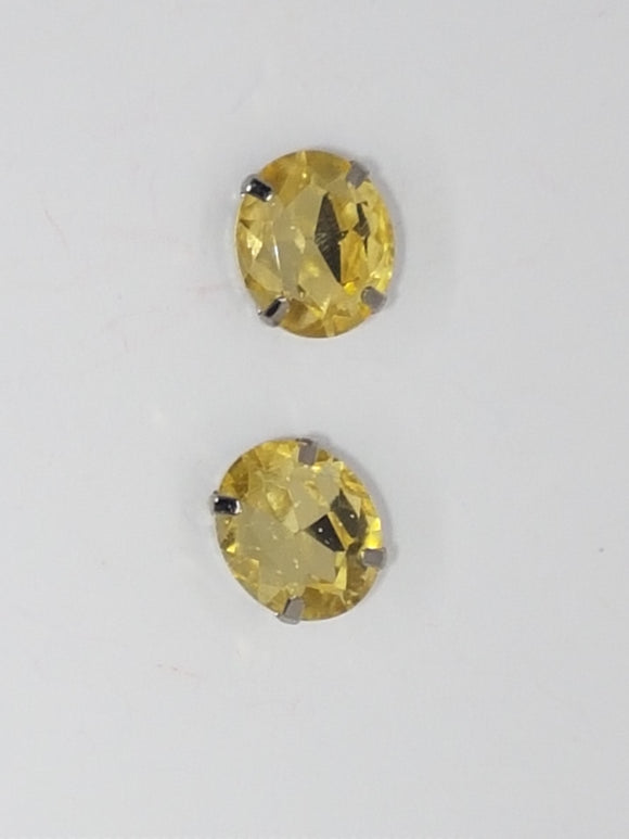 12x10MM GLASS RHINESTONE OVAL MONTEE - CHAMPAGNE