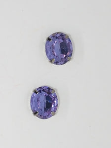 12x10MM GLASS RHINESTONE OVAL MONTEE - LILAC