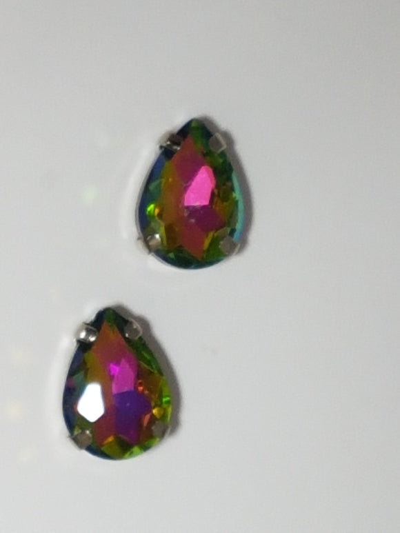 14x10MM GLASS RHINESTONE TEARDROP MONTEE - VITRAIL