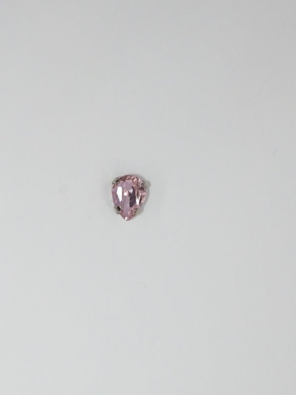 8x6MM GLASS RHINESTONE TEARDROP MONTEE - PINK