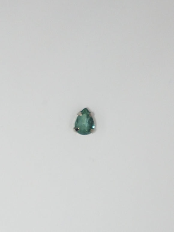 8x6MM GLASS RHINESTONE TEARDROP MONTEE - SEAFOAM