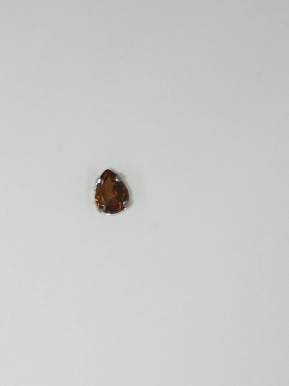 8x6MM GLASS RHINESTONE TEARDROP MONTEE - LIGHT BROWN