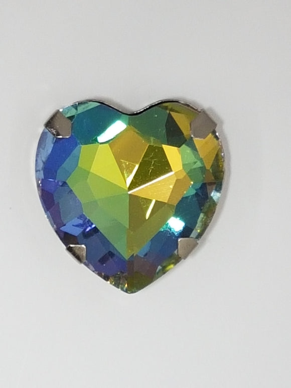 27x27MM GLASS RHINESTONE HEART MONTEE - VITRAIL