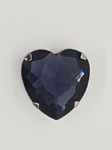 27x27MM GLASS RHINESTONE HEART MONTEE - DARK PURPLE