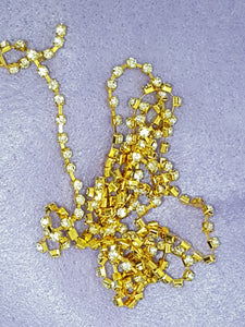 3MM GRADE A BRASS GLASS RHINESTONE CUP CHAIN - CRYSTAL