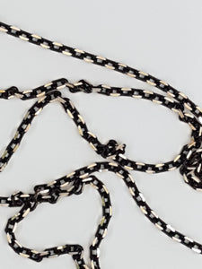 CHAIN - BRASS - CABLE -  SOLDERED -3.8x2.7x0.6MM BLACK/BRASS COLOUR