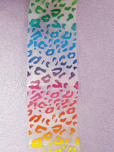 NAIL ART FOIL TRANSFER - LEOPARD PRINT RAINBOW PATTERN