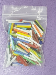 BUGLE BEADS - 15-17MM GLASS - MIXED COLOURS