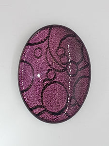 CABOCHON - 40x30MM DICHROIC GLASS  CABOCHON - PINK