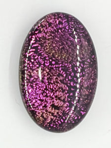 CABOCHON - 30x20MM DICHROIC GLASS  - PINK/GREEN