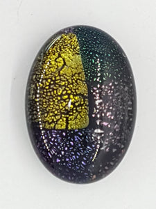 CABOCHON - 25x18MM DICHROIC GLASS  - PATCHWORK 1