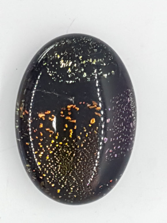 CABOCHON - 25x18MM DICHROIC GLASS  - PATCHWORK 2
