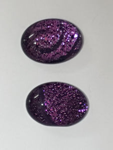 CABOCHON - 18x13MM DICHROIC GLASS  - PINK/GREEN GOLD