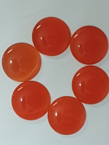 CABOCHON - 12-14MM CAT'S EYE  - ROUND - RED/ORANGE