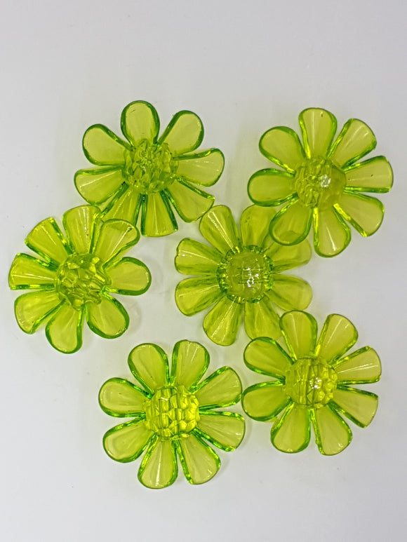 BUTTONS - 31x31x11MM FLOWER BUTTON - GREEN