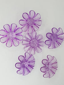 BUTTONS - 31x31x11MM FLOWER BUTTON - MEDIUM PURPLE
