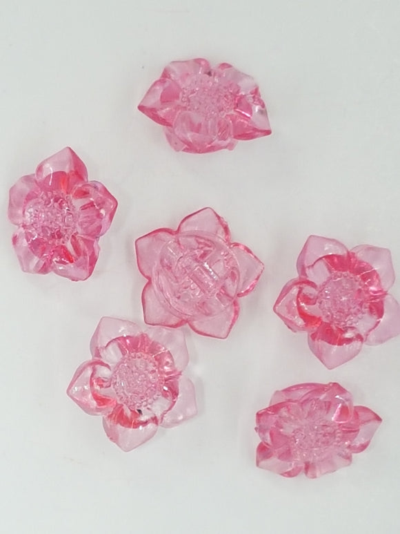 BUTTONS - 18MM FLOWER BUTTON - PINK