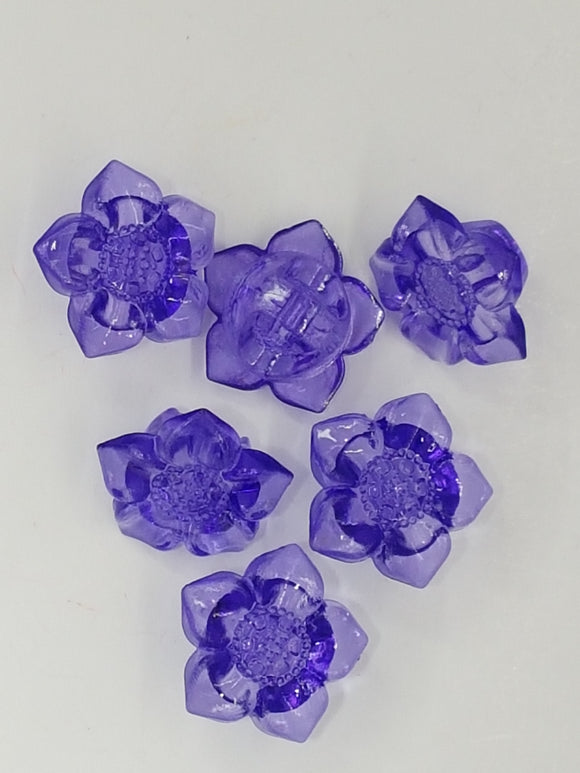BUTTONS - 18MM FLOWER BUTTON - DARK PURPLE