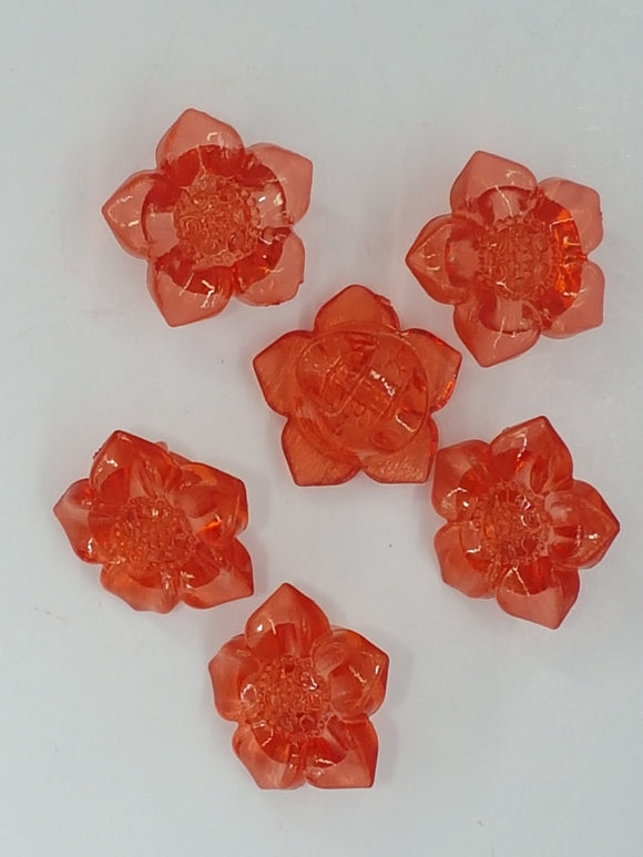 BUTTONS - 18MM FLOWER BUTTON - RED