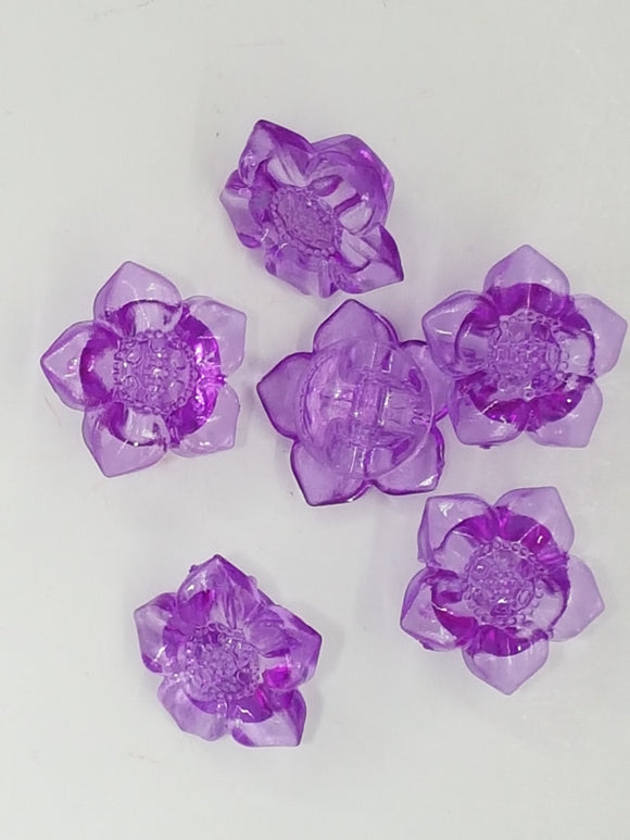 BUTTONS - 18MM FLOWER BUTTON - LIGHT PURPLE