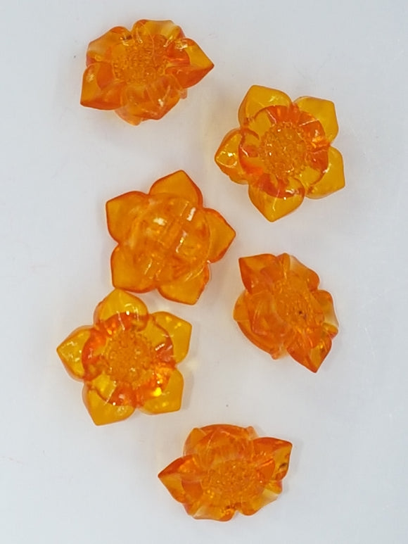 BUTTONS - 18MM FLOWER BUTTON - ORANGE