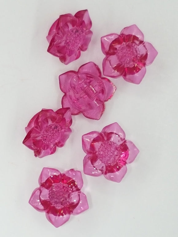 BUTTONS - 18MM FLOWER BUTTON - CRIMSON