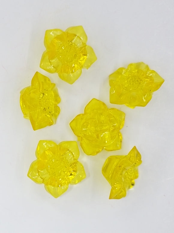BUTTONS - 18MM FLOWER BUTTON - YELLOW