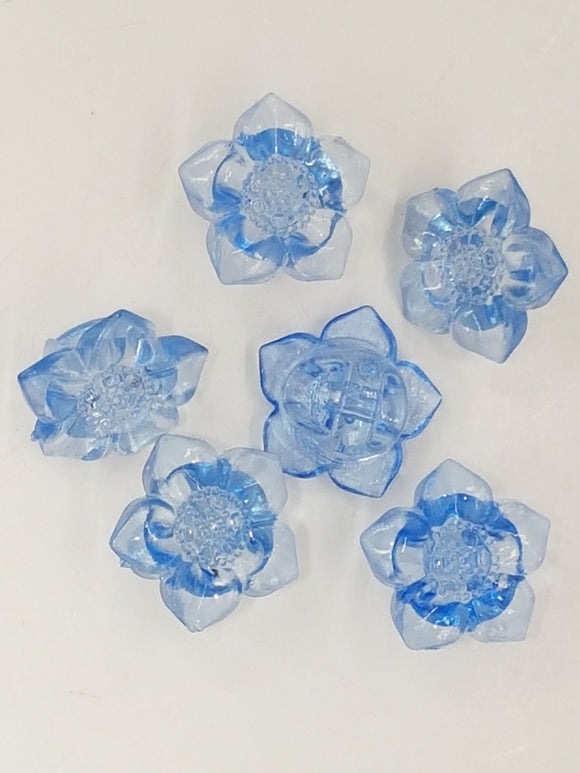 BUTTONS - 18MM FLOWER BUTTON - ICE BLUE