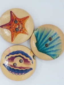 BUTTONS - 20MM WOODEN MIXED PACK