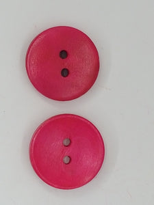 BUTTONS - 20MM WOODEN - FUCHSIA